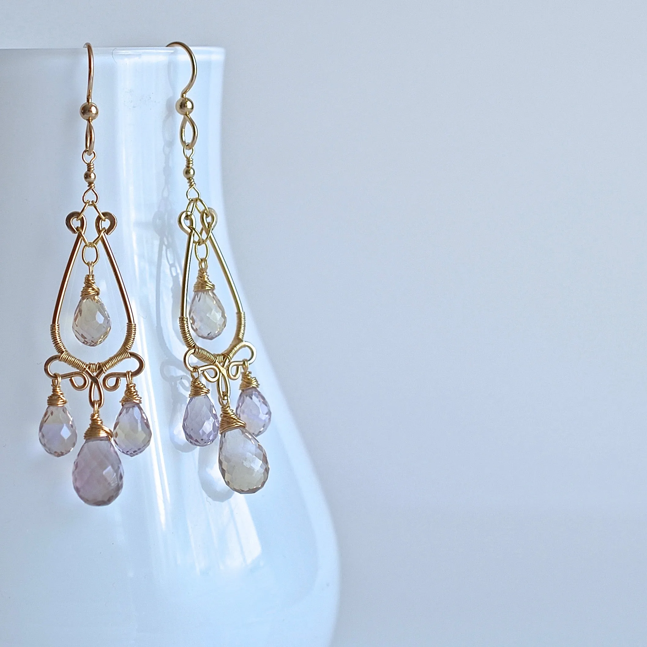 Nina Earrings - Ametrine Teardrop Gold Filled Earrings