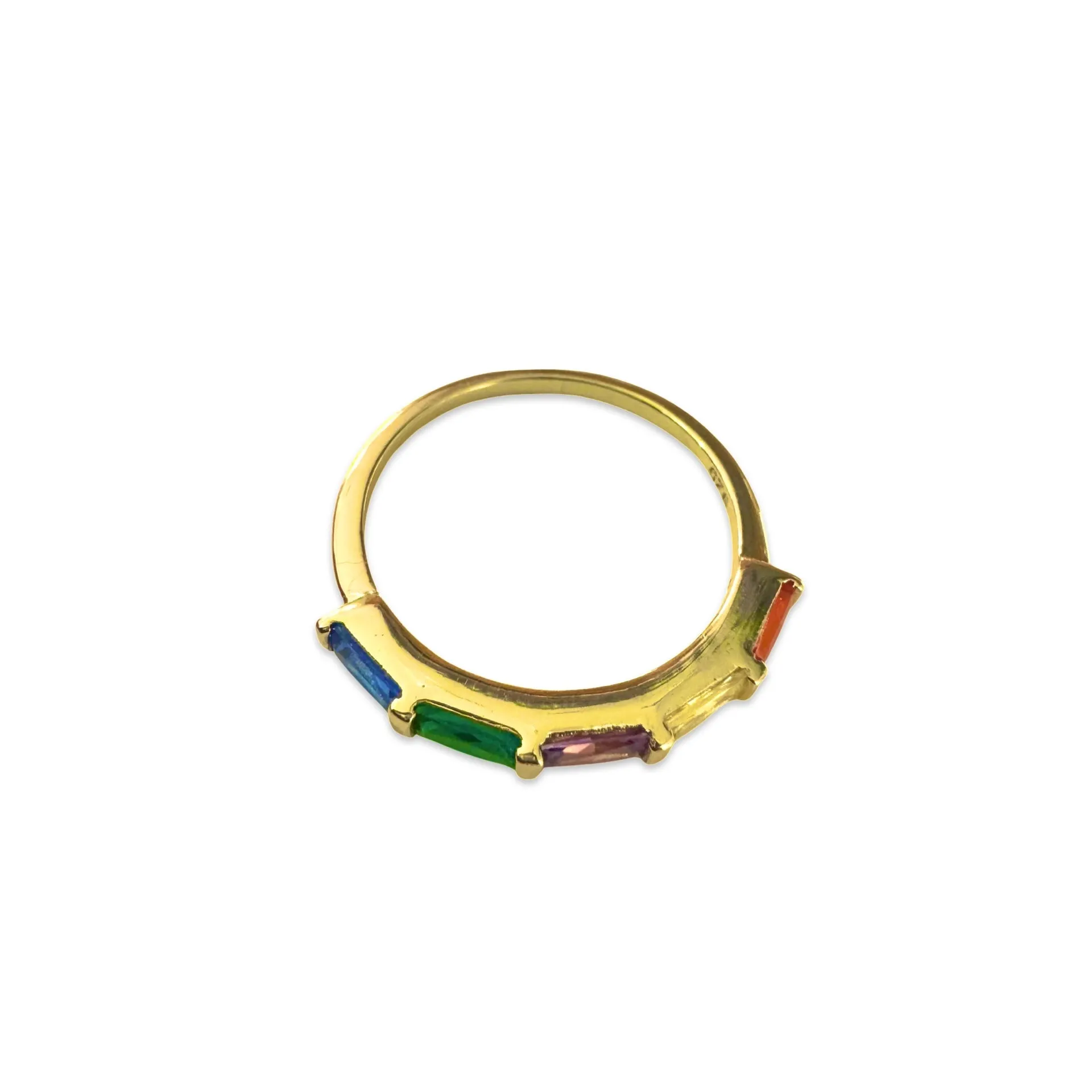 Noelia Half Rainbow Baguette Ring