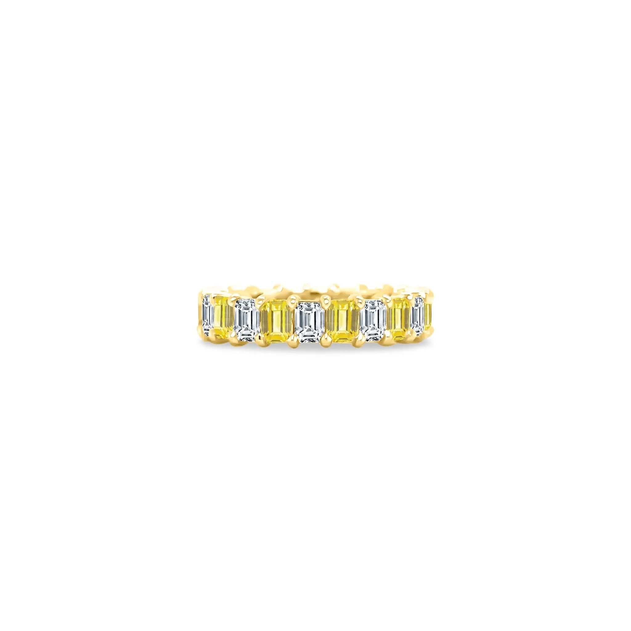 North/South Emerald Cut Diamond Band