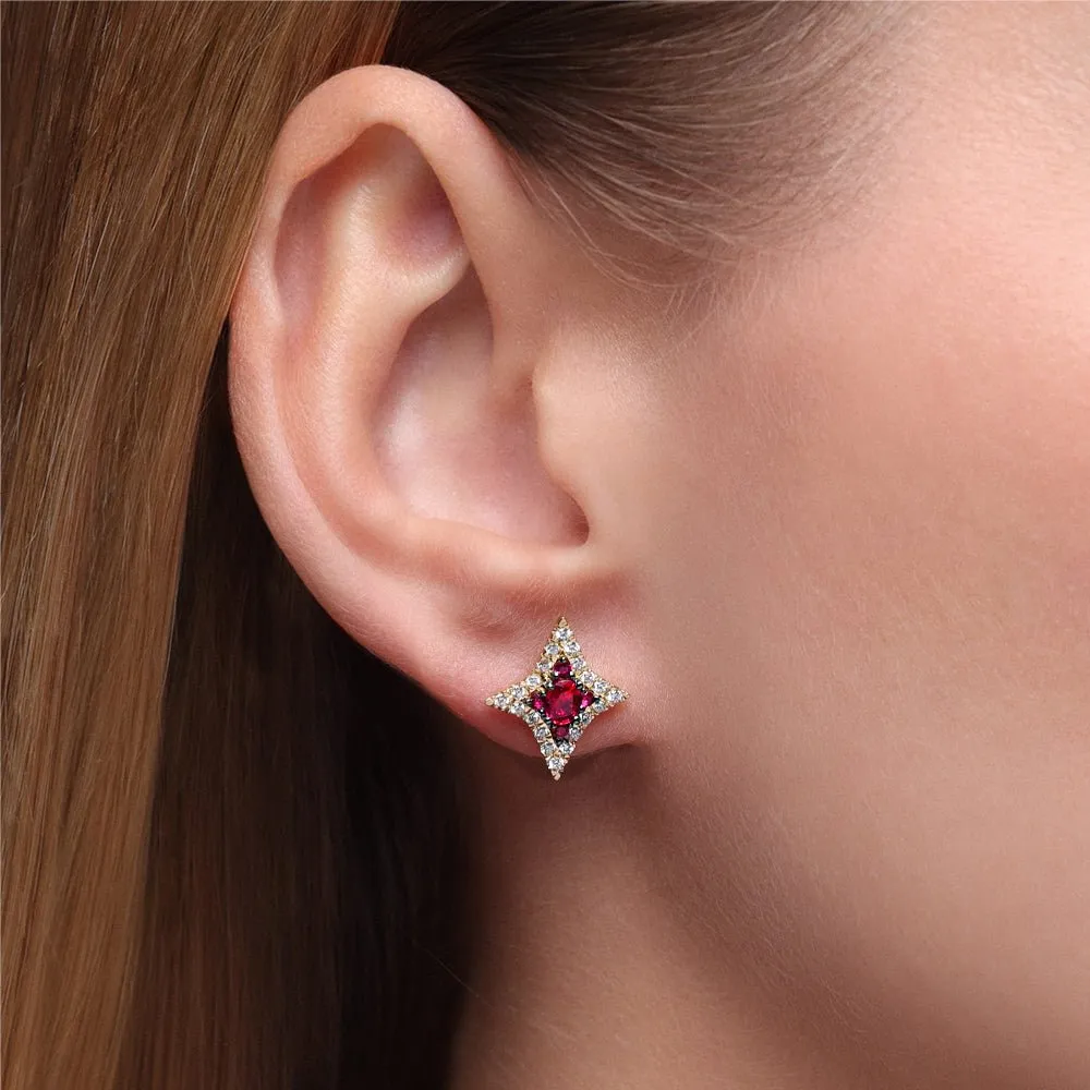 Notte Ruby and Diamond Earrings