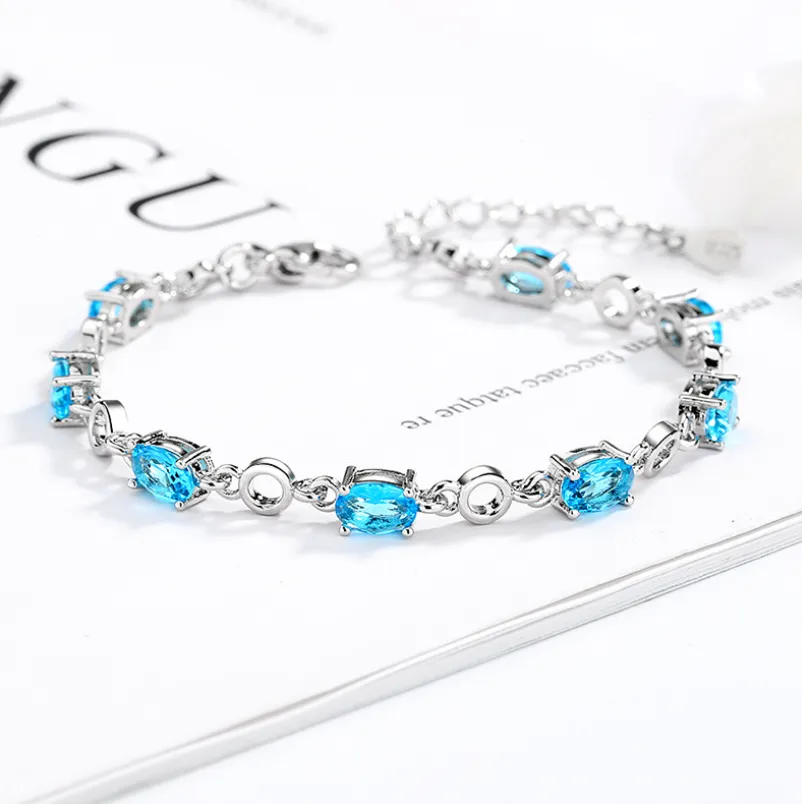 Ocean Heart Bracelet Blue Crystal