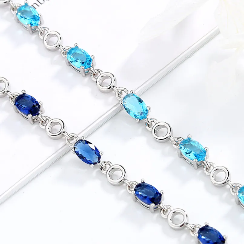 Ocean Heart Bracelet Blue Crystal