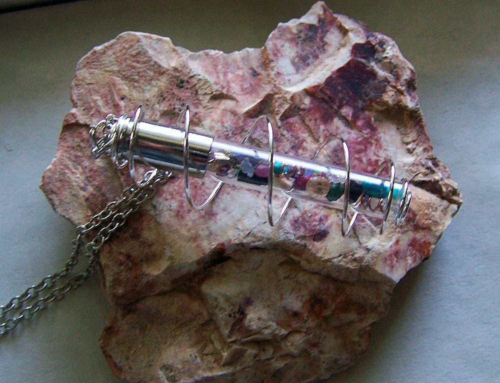 Orgone Energy Collector Silver Spiral Bullet Jewelry Custom Made Pendant