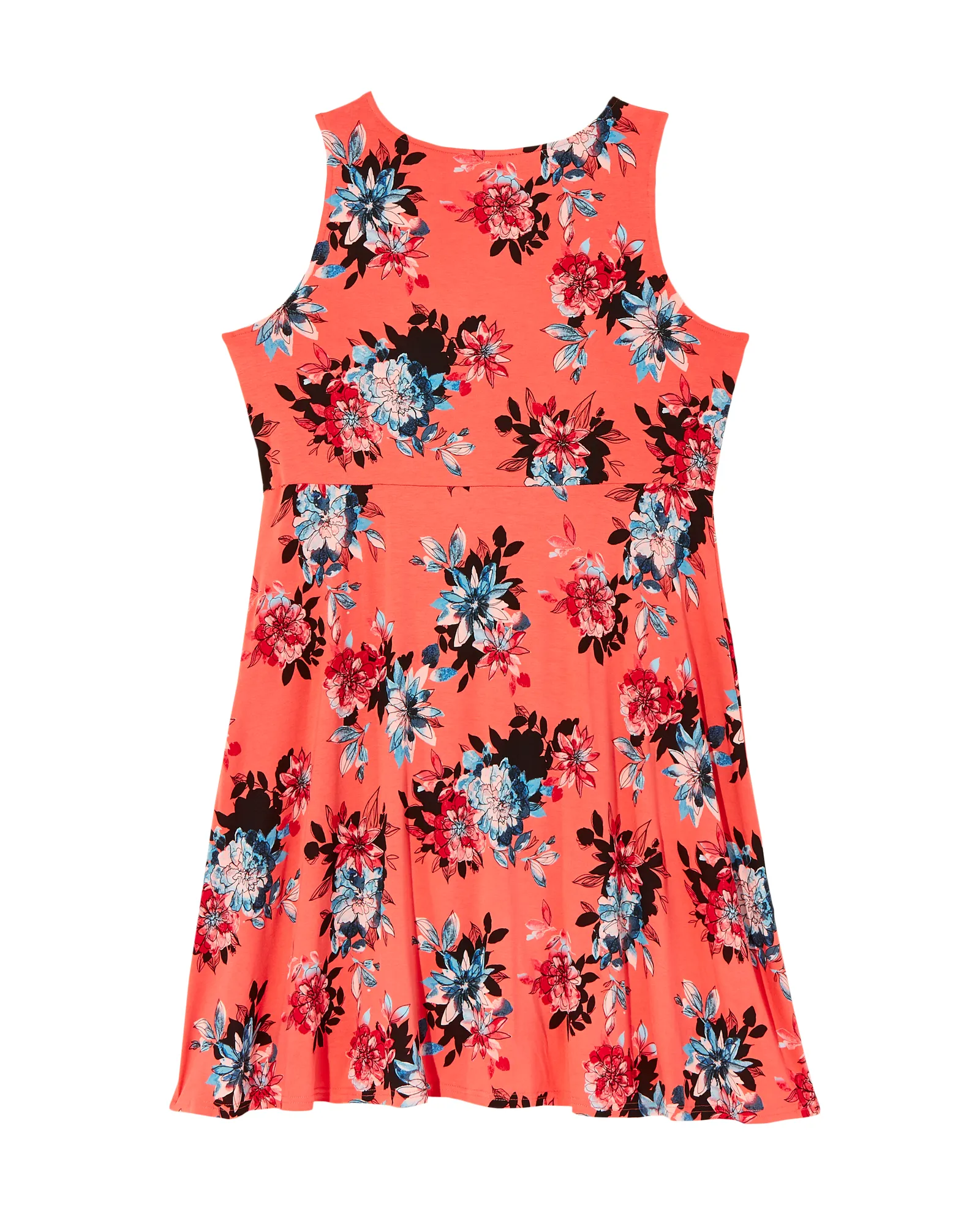 Palmer Knotted Front Dress | Coral / Light Blue