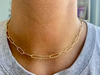 Paper Clip Link Necklace / Chain Link Necklace