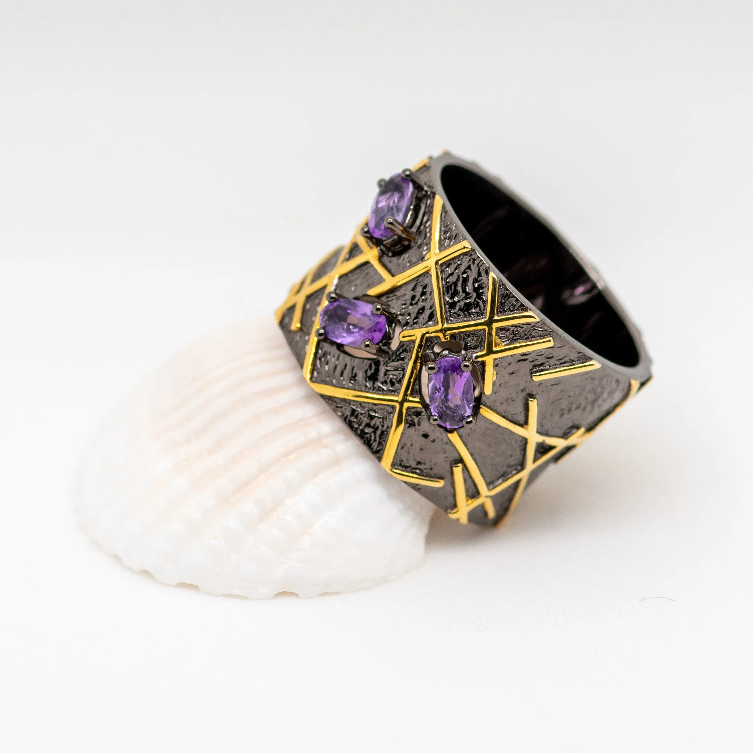 Paradox Amethyst Ring in Sterling Silver