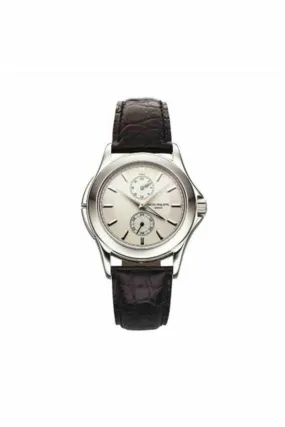 patek philippe complications travel time platinum men's watch ref. 5134p-001