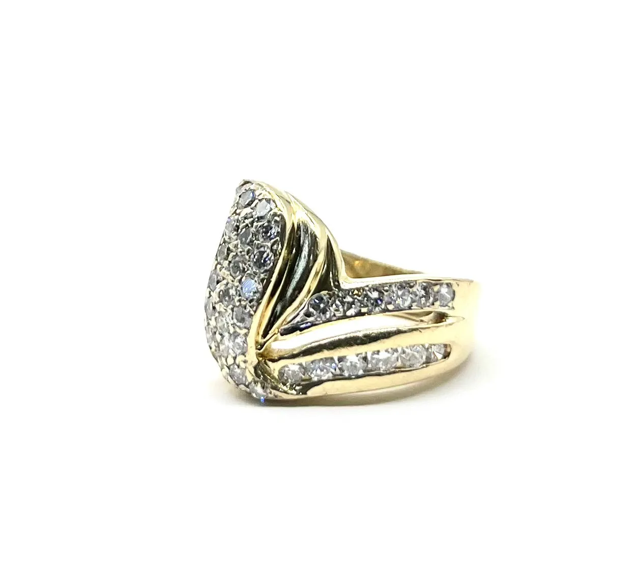 Pave Diamond Bypass Ring