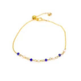 Pearl   Lapis Bracelet