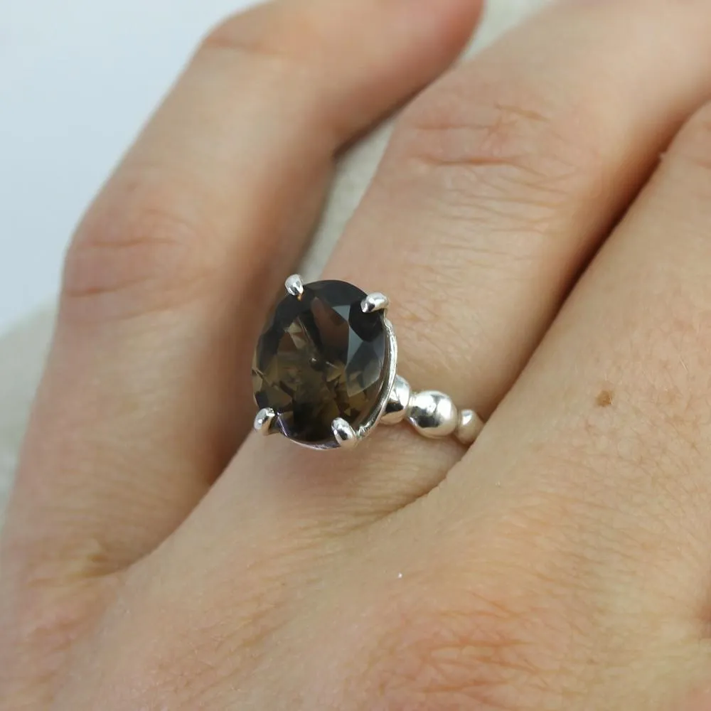 Pebble Ring with Smoky Quartz