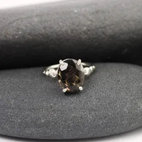 Pebble Ring with Smoky Quartz