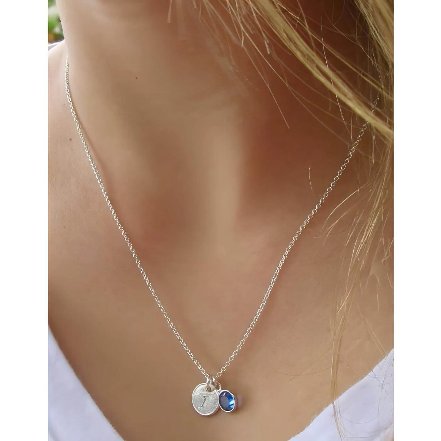 Personalised Birthstone Initial Necklace