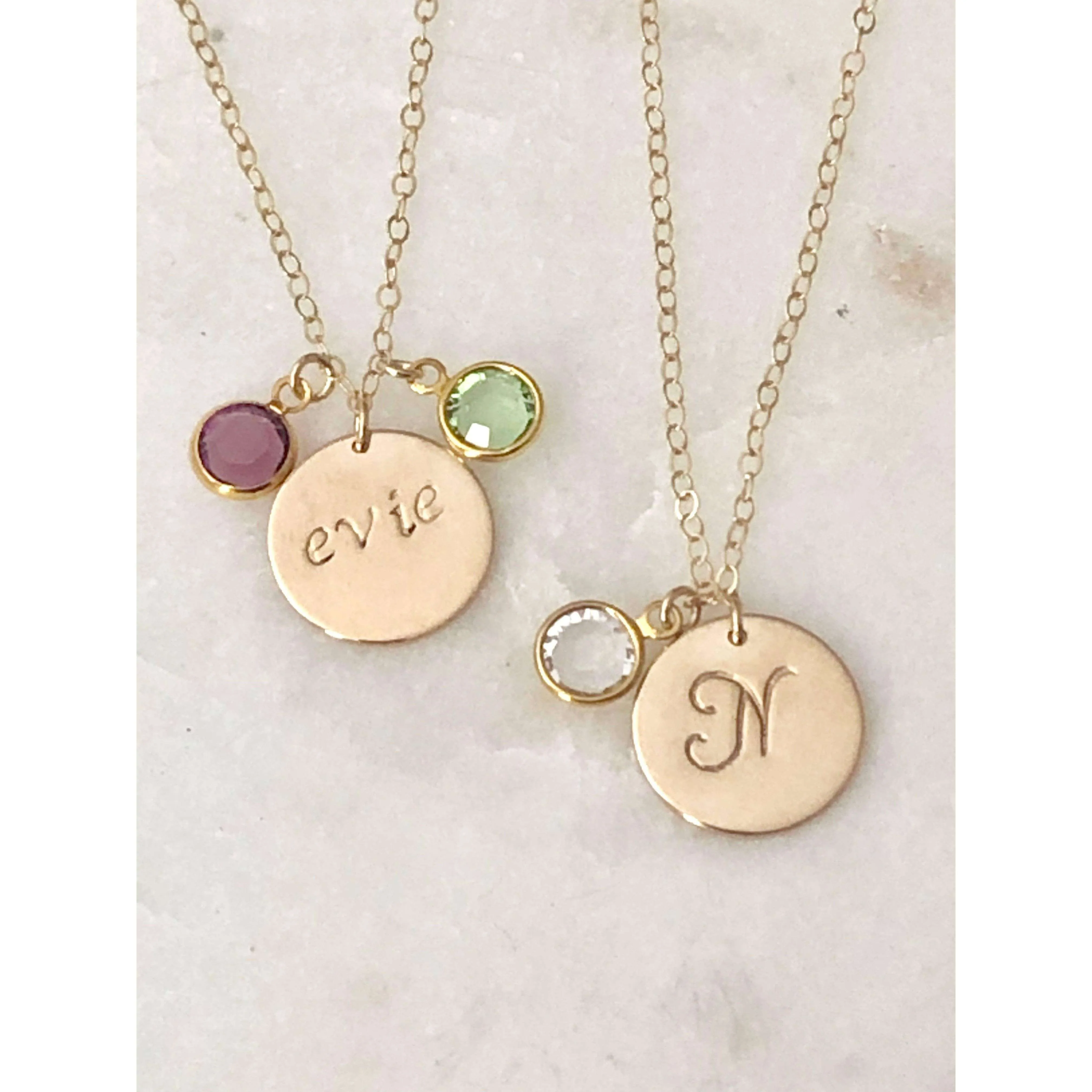 Personalised Birthstone Initial Necklace