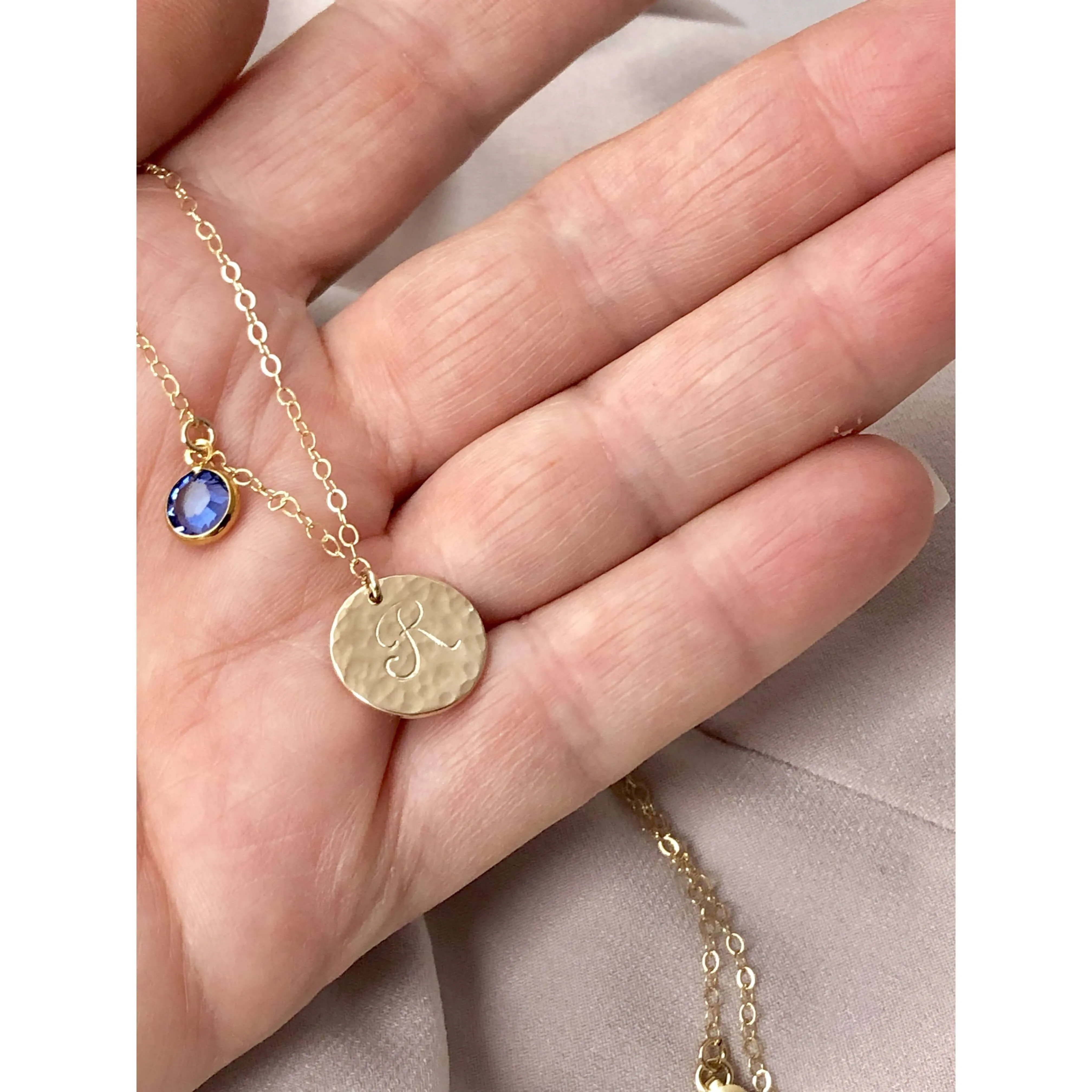 Personalised Birthstone Initial Necklace