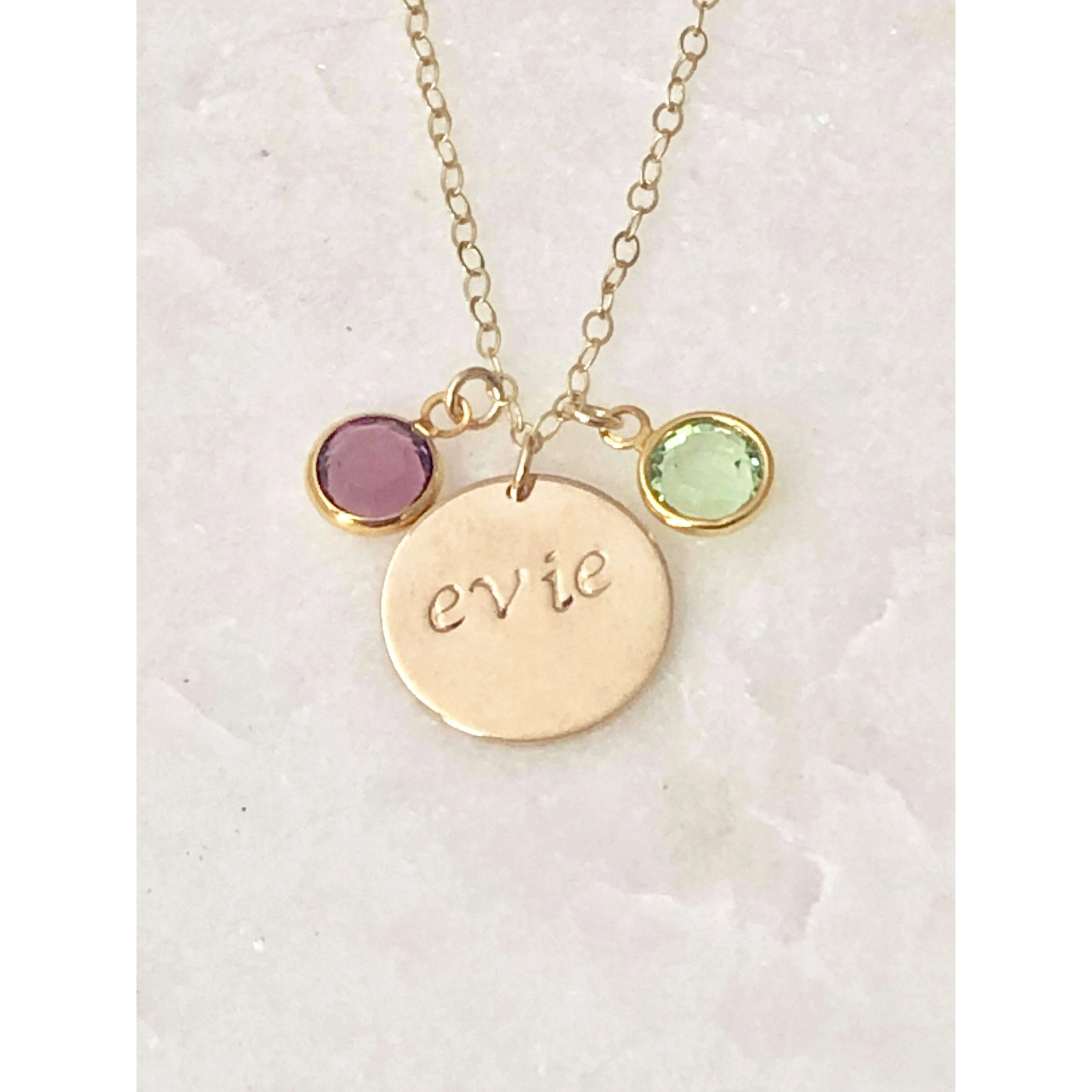 Personalised Birthstone Initial Necklace