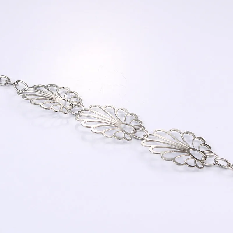 Personalized Large Flower Titanium Steel Bracelet for Women – Elegant Stainless Steel Jewelry