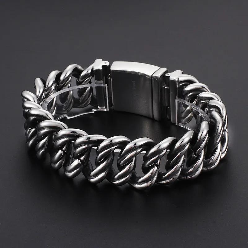 Personalized Men's Titanium Steel Bracelet - Trendy Coarse Ore Design for Fashion-forward Individuals