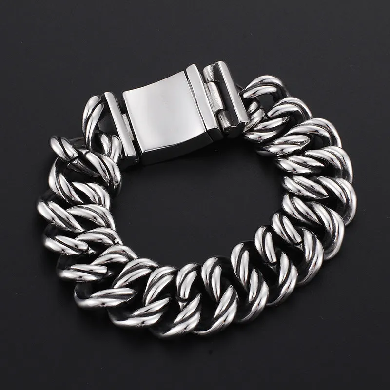 Personalized Men's Titanium Steel Bracelet - Trendy Coarse Ore Design for Fashion-forward Individuals