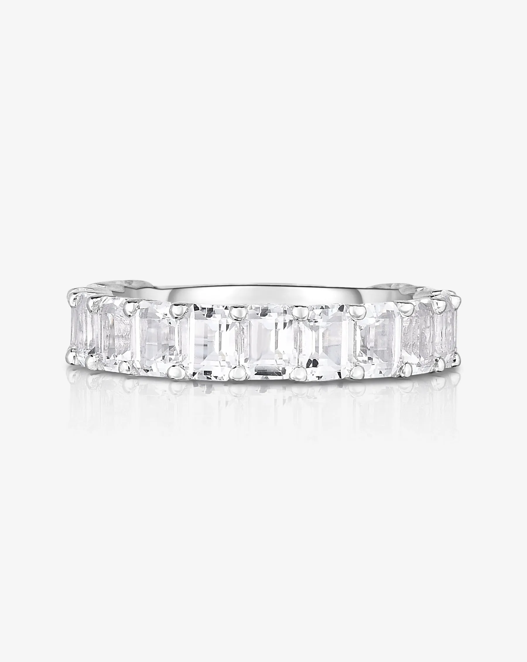 Petite Emerald Cut White Topaz Ring