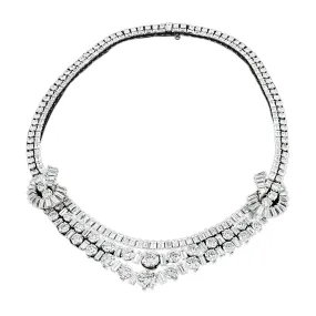 Platinum French Bib Style Diamond Necklace