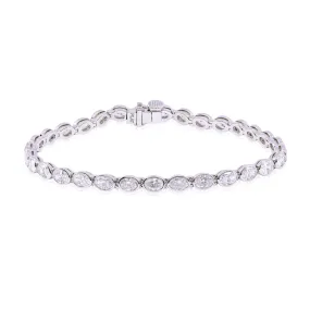 PLATINUM OVAL DIAMOND TENNIS BRACELET - 6.72CTW