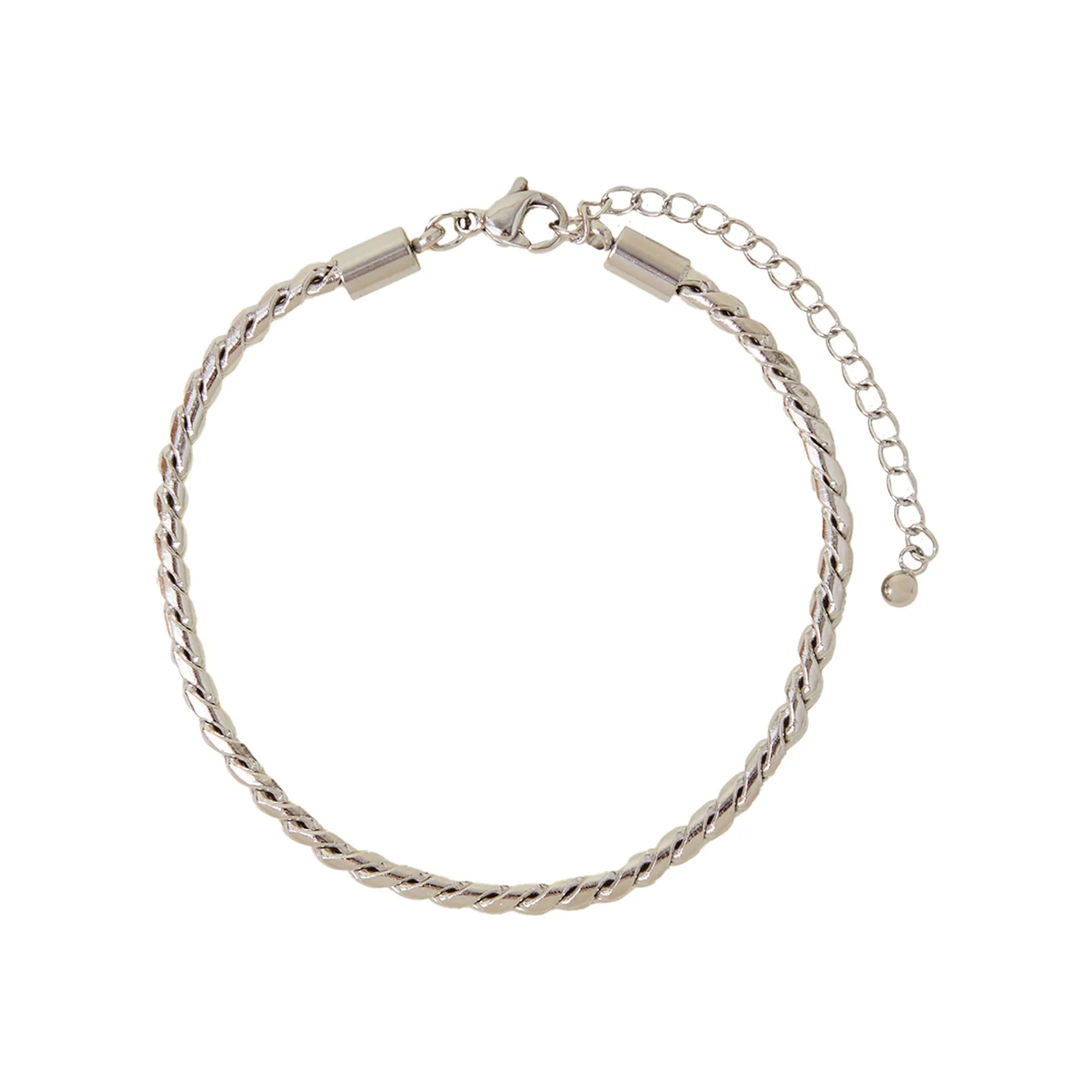 Platinum Plated Waterproof Twist Chain Bracelet