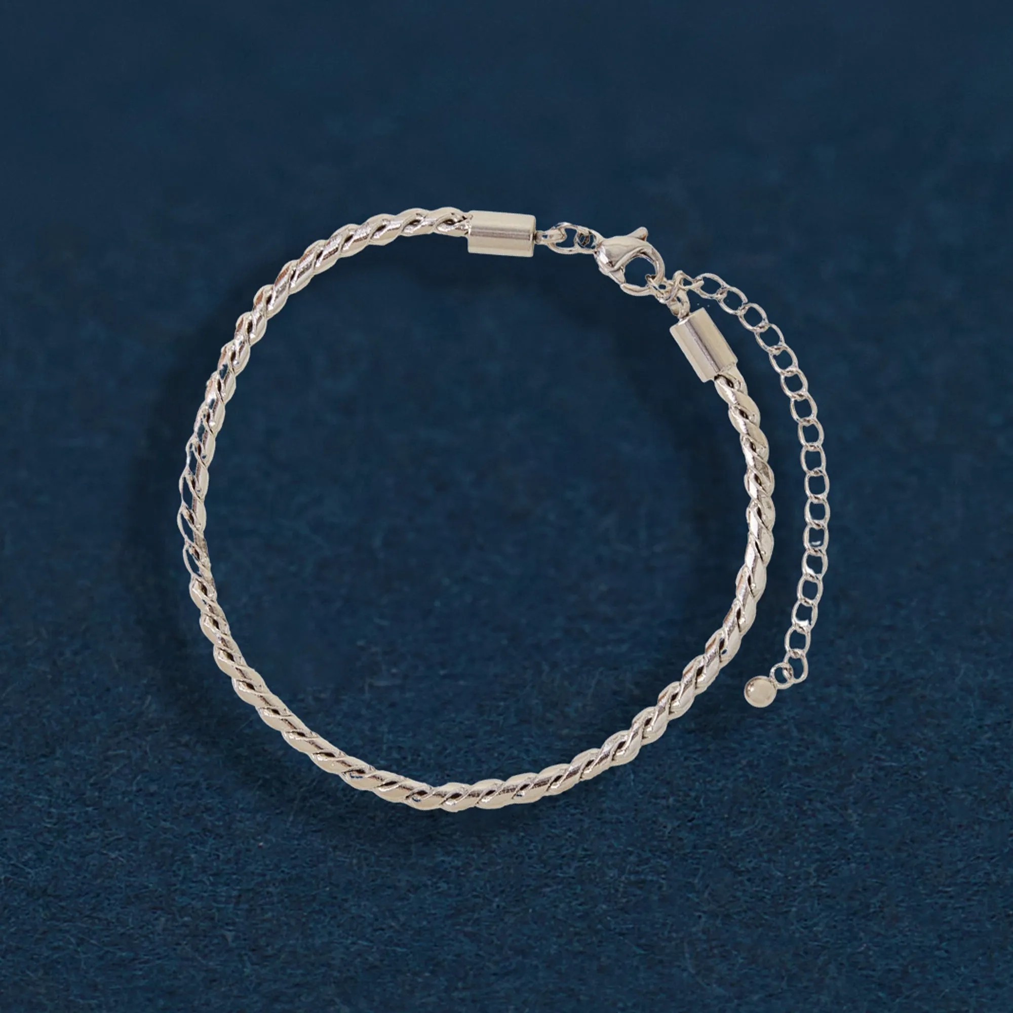 Platinum Plated Waterproof Twist Chain Bracelet