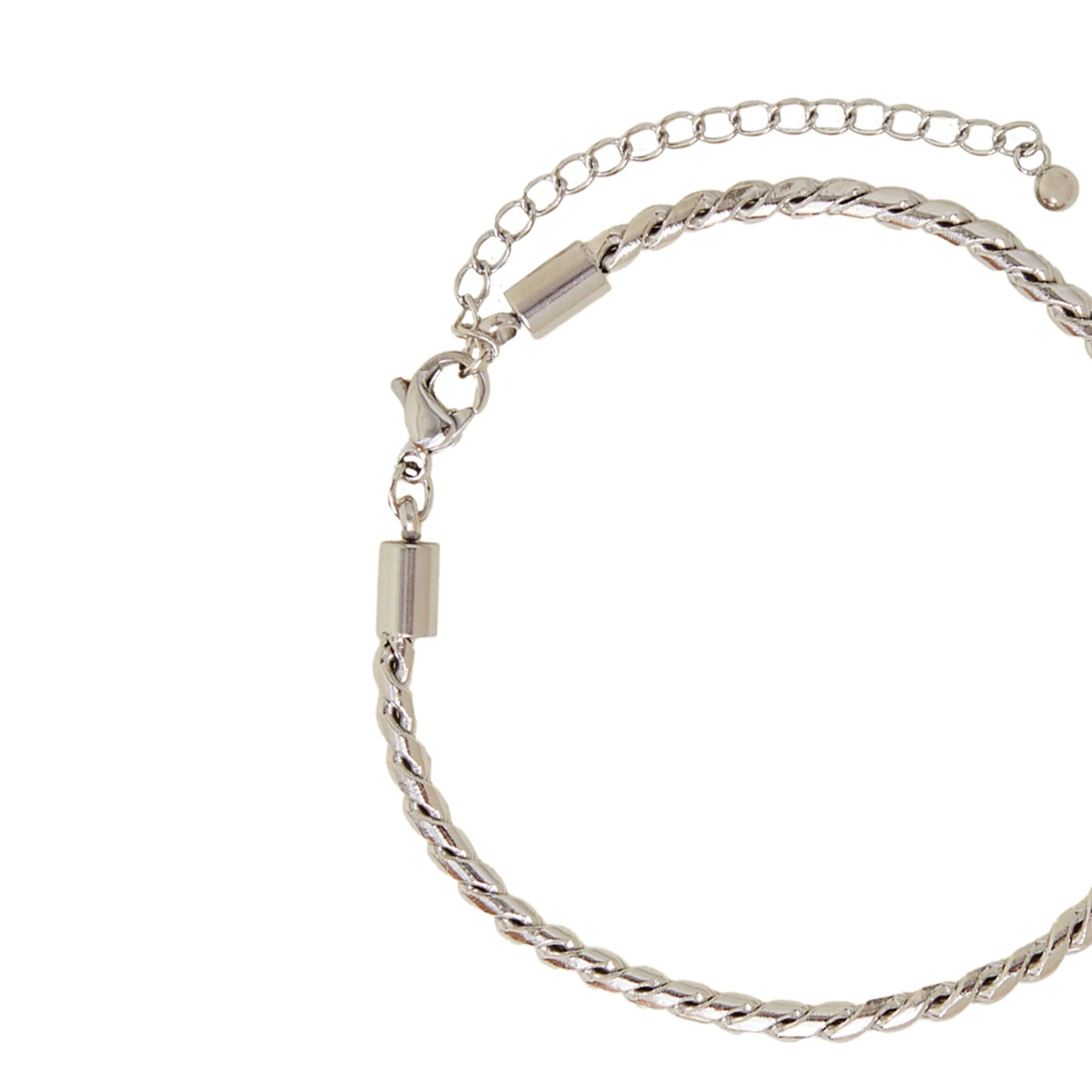 Platinum Plated Waterproof Twist Chain Bracelet