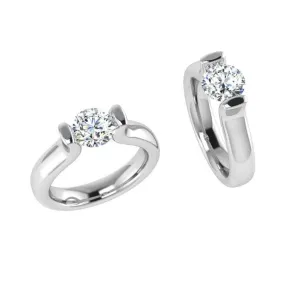 Platinum Tension Set Diamond Ring