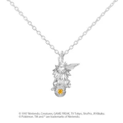 [Pokémon]Jolteon & Pokéball necklace K18 white gold