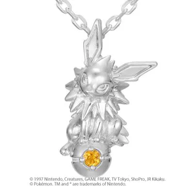 [Pokémon]Jolteon & Pokéball necklace K18 white gold