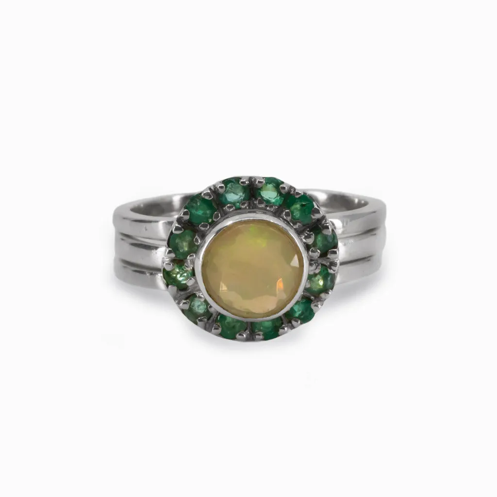 Precious Opal & Emerald Ring