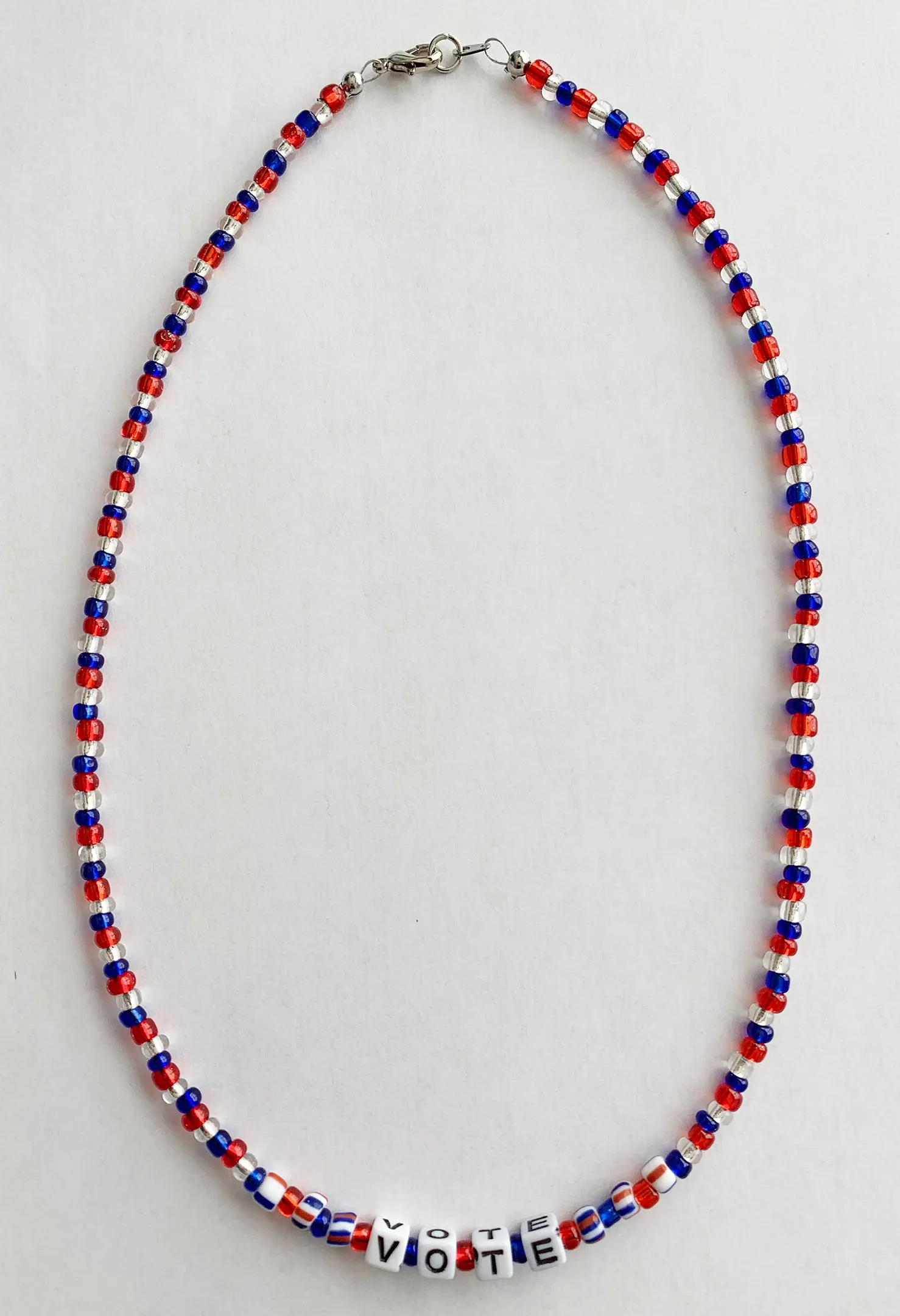 Presidential Election VOTE Necklace Glass Beads