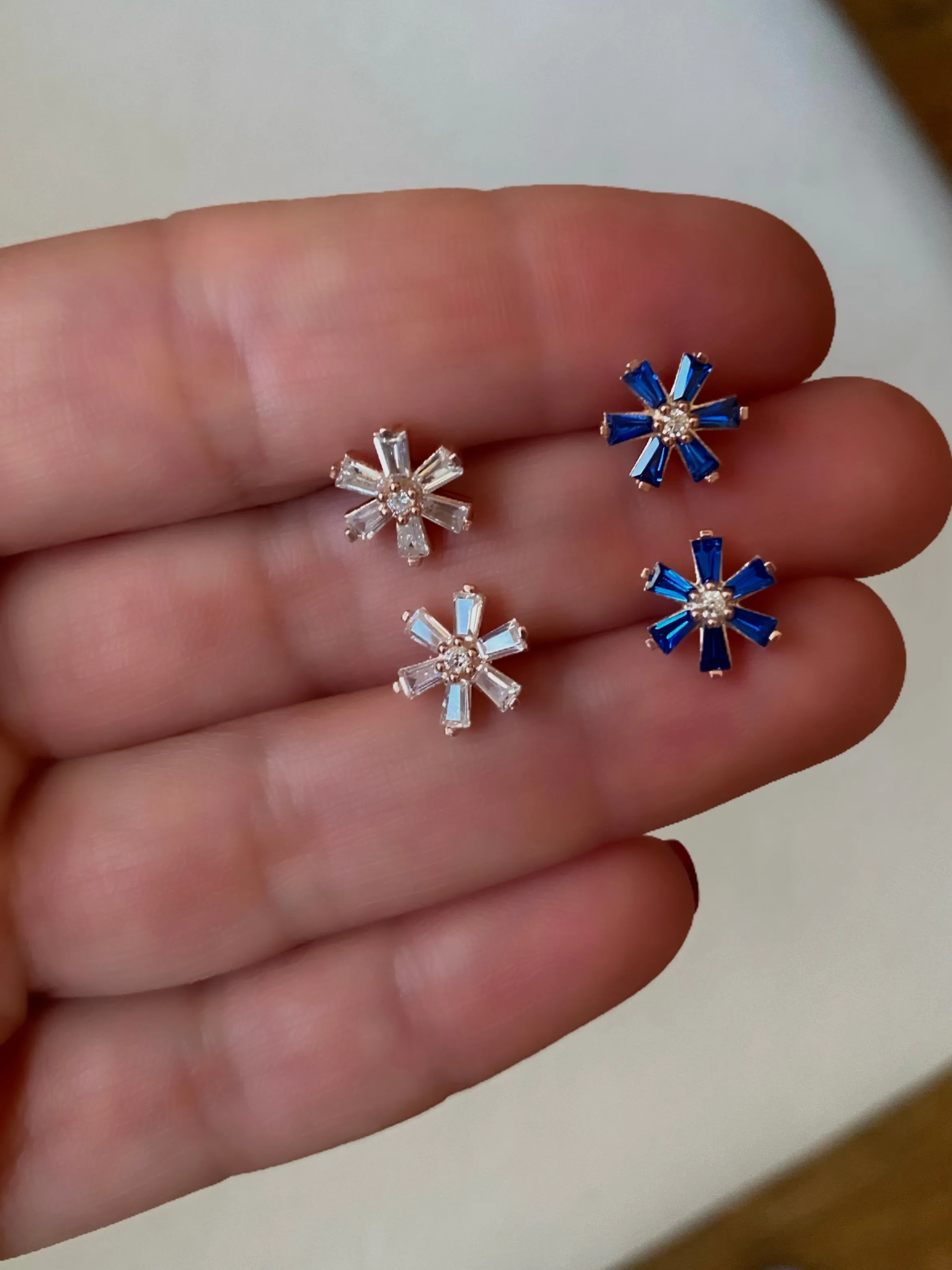 Pretty flower Studs with colourful stones