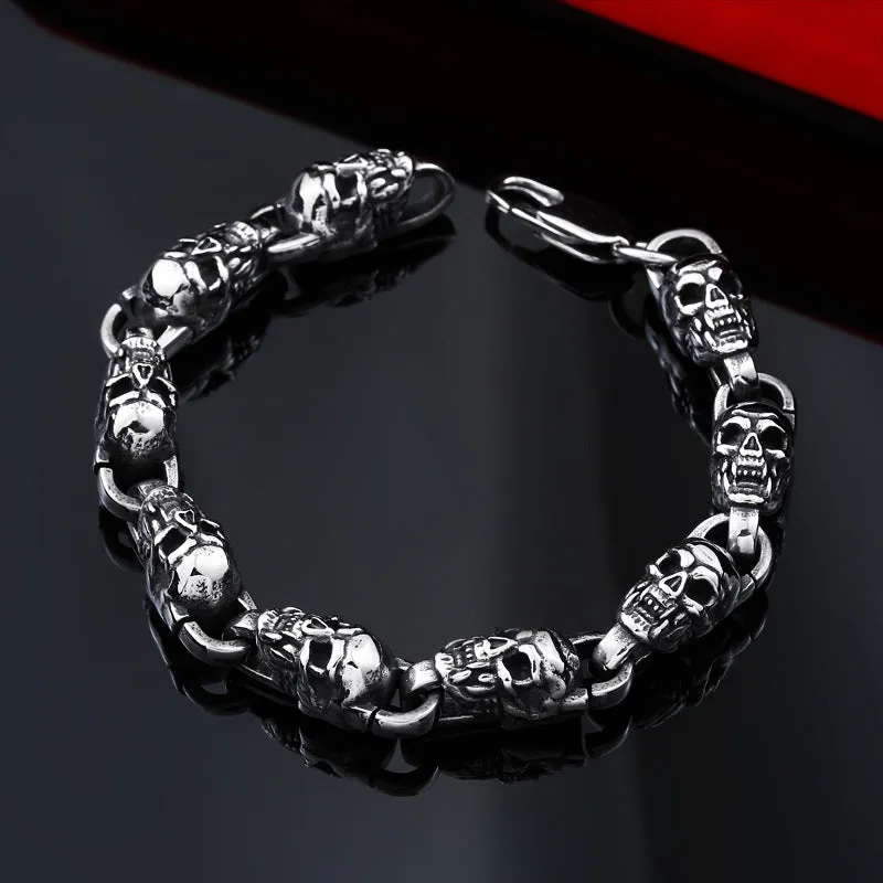 Punk-Inspired Vampire Skull Bracelets for Bold Men - Wholesale Retro Jewelry