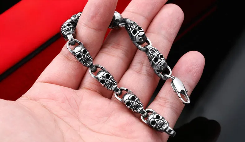 Punk-Inspired Vampire Skull Bracelets for Bold Men - Wholesale Retro Jewelry