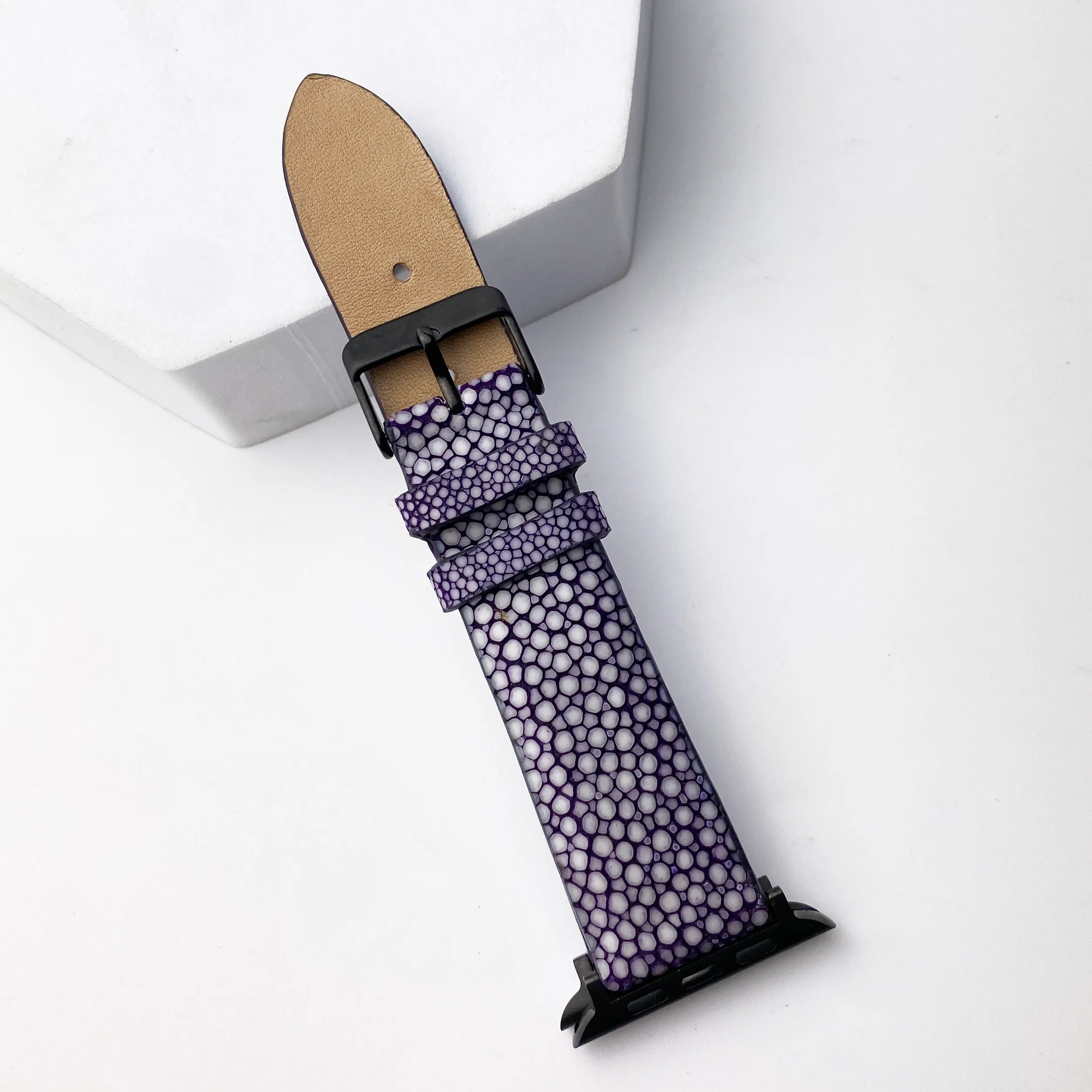 Purple Stingray Leather Strap for Apple Watch Ultra Series 8 7 6 5 4 3 SE | AW-65