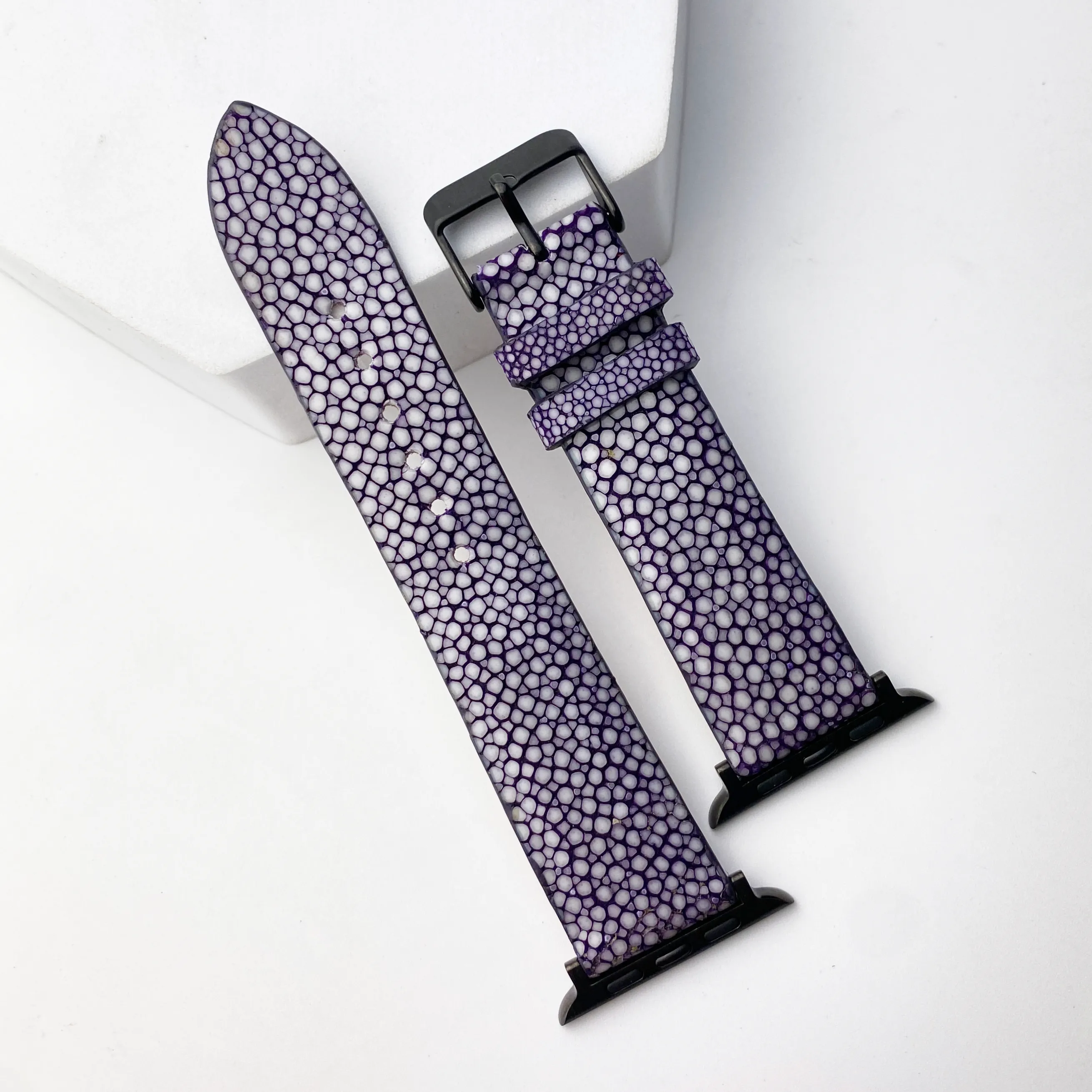 Purple Stingray Leather Strap for Apple Watch Ultra Series 8 7 6 5 4 3 SE | AW-65