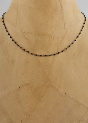 Pyrite Black Spinal Rosary Stone Necklace