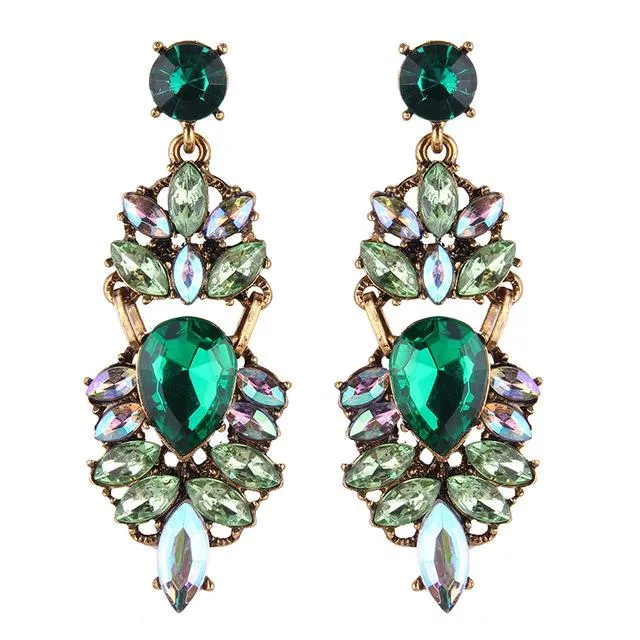 Queen Crystal Chandelier Drop Earrings