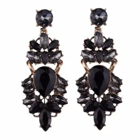 Queen Crystal Chandelier Drop Earrings