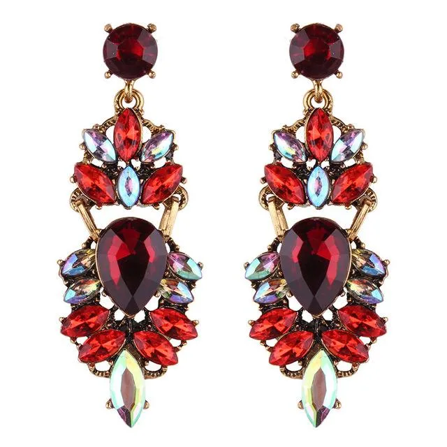 Queen Crystal Chandelier Drop Earrings