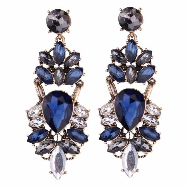 Queen Crystal Chandelier Drop Earrings