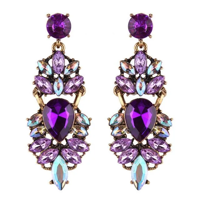 Queen Crystal Chandelier Drop Earrings