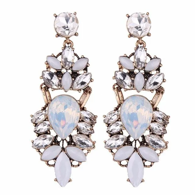 Queen Crystal Chandelier Drop Earrings