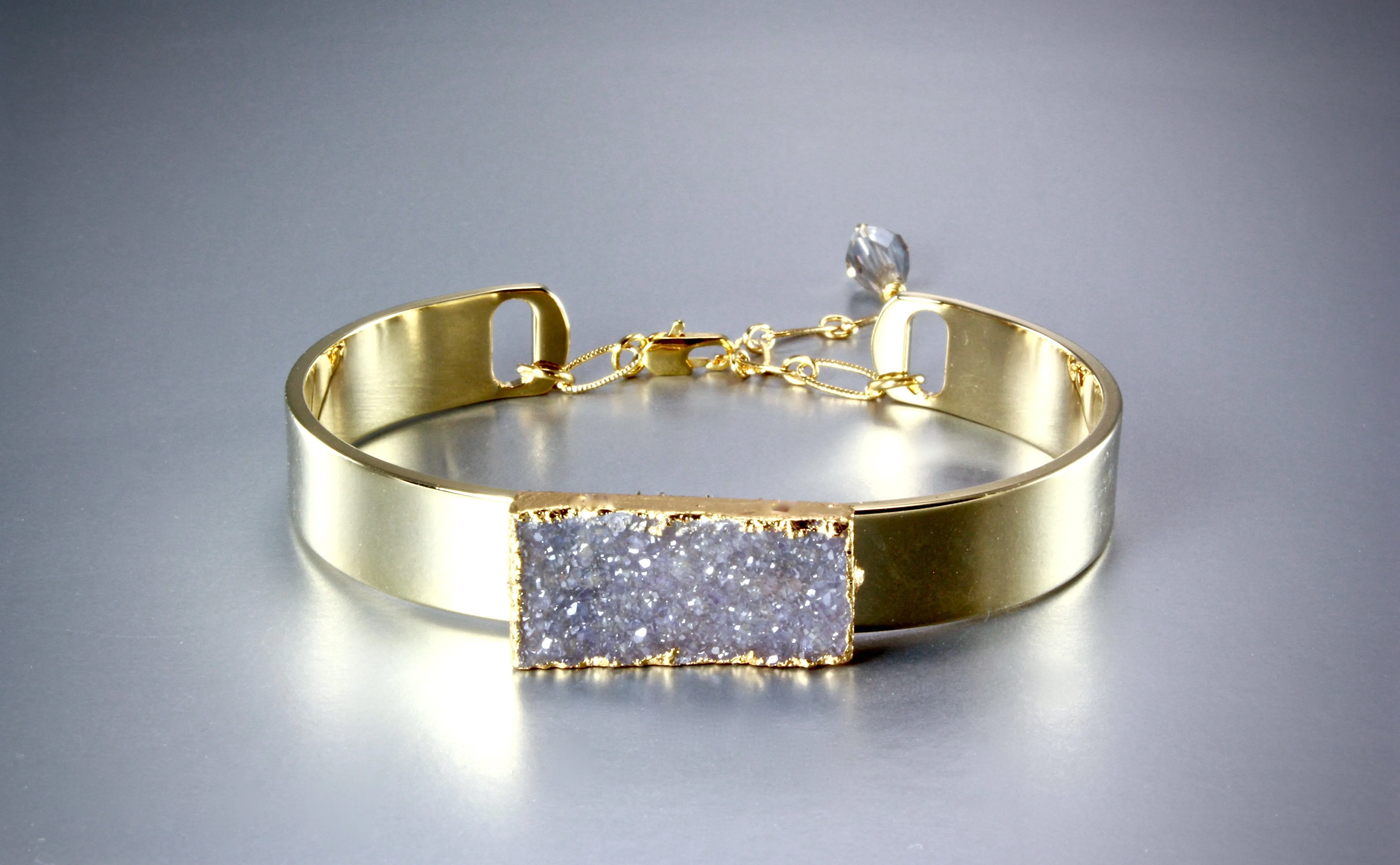 "Bianca" - Angel Aura Drusy Gold Bridal Bracelet