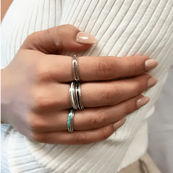 "Live" Stackable Spinning Ring