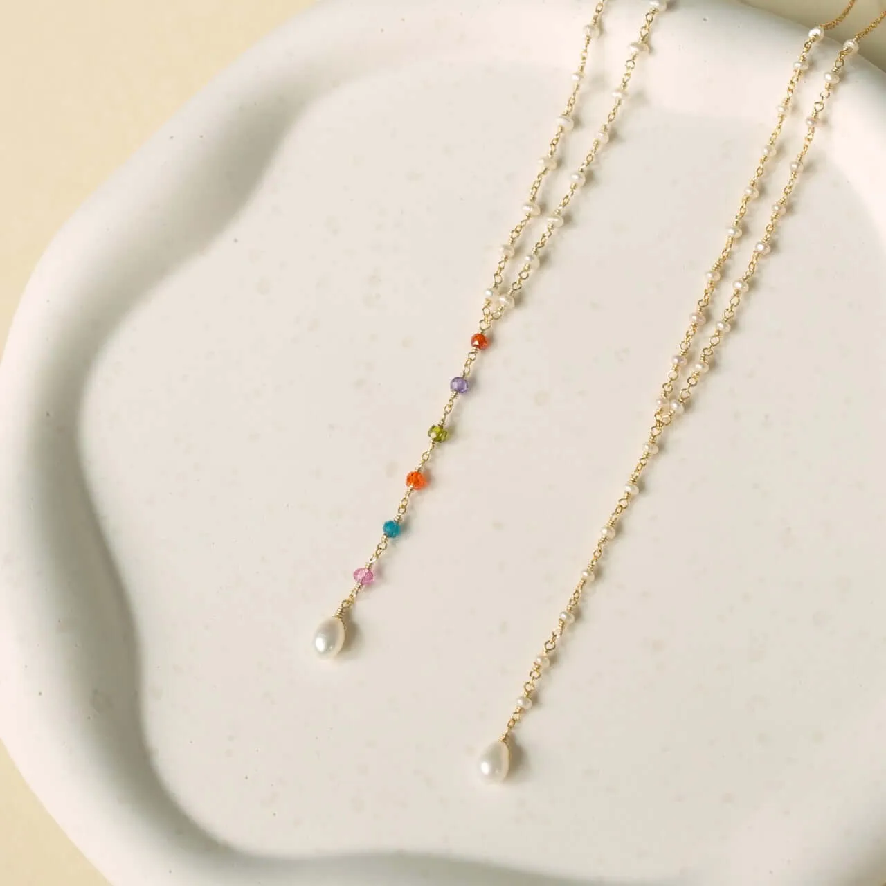 "The Kensington" Necklace - Rainbow Pearl