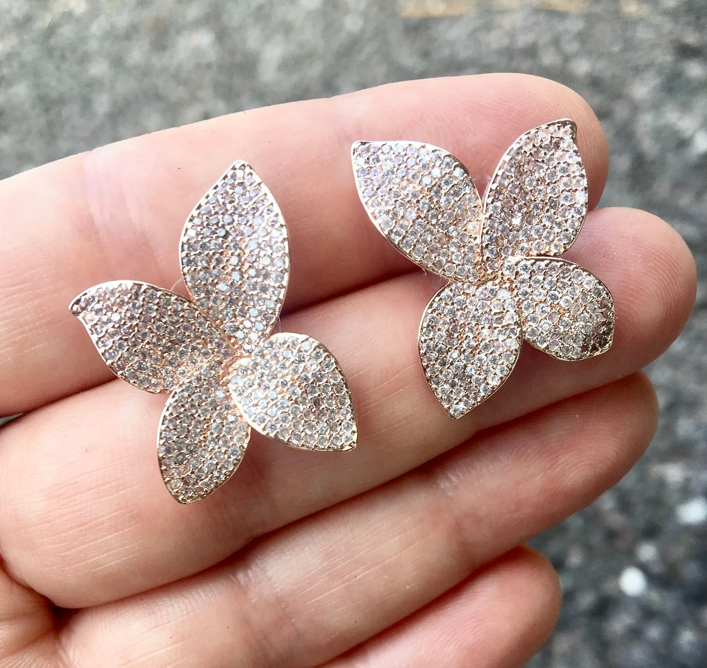 "Zinnia" - Cubic Zirconia Bridal Earrings - Available in Silver, Rose Gold and Yellow Gold