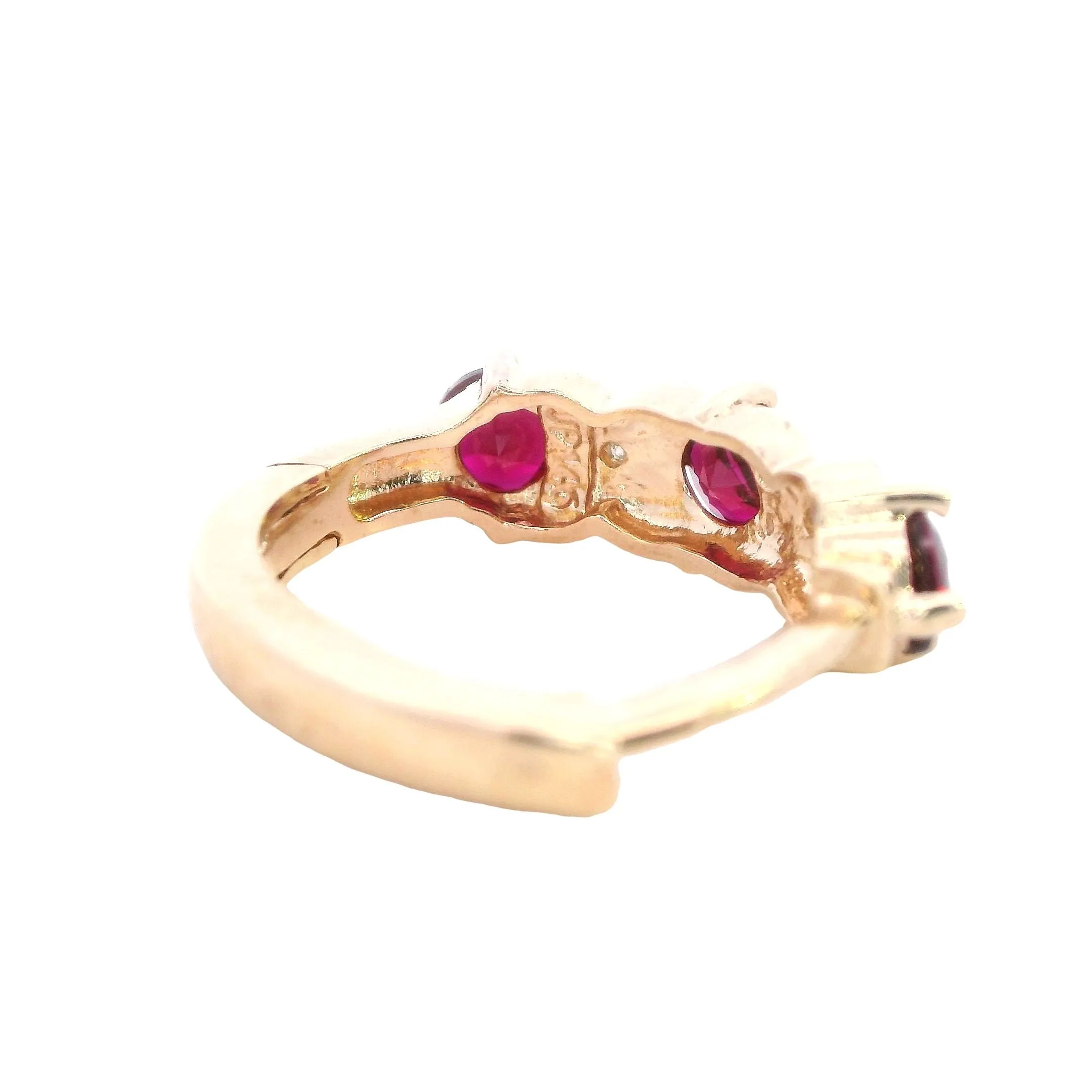 Radiant 9ct Yellow Gold Synthetic Ruby & Diamond Hoop Earrings